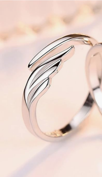 Fashion Frill Delicate Rings For Women Crystal Silver Plated Heart Design Adjustable Silver Ring Finger Couple Ring For Women Girls Men Boys Rings Wife Girlfriend Valentine - Image 2